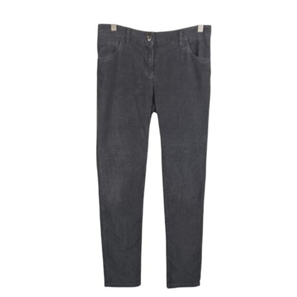 Brunello Cucinelli Corduroy Pant Slim Fit Dark Grey Size 6